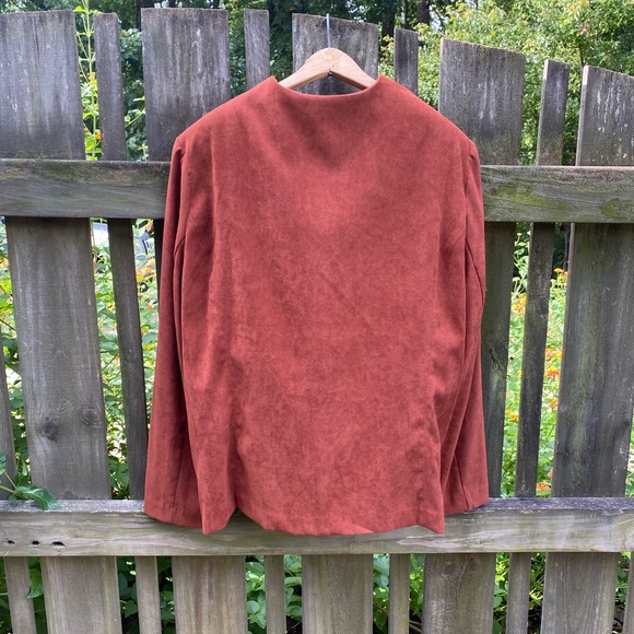 Vintage Jacket Blazer | Dark Orange Spice | Embroidered | Size 20W | Chic Boho - Picture 7 of 12